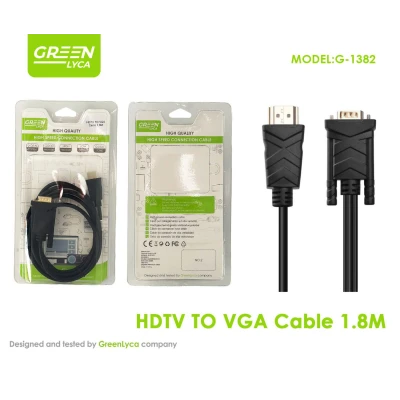 Câble convertisseur actif HDMI vers VGA, adaptateur 1.8m (Full HD 1080p) vers...