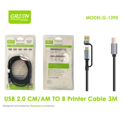 Câble USB 2.0 pour imprimante, mâle/mâle CM/AM vers B, 3 mètres par mètre...