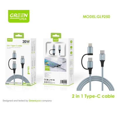 Cabo USB-C 2 em 1 para carregamento rápido 3.0A (Atacado) | M2TEC Wholesaler