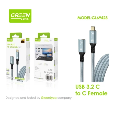 Câble d'extension USB-C vers USB-C 3.2 Gen 2x2, 1 m, 20 Gbit/s, vidéo 8K/...
