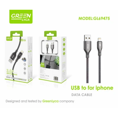 Cable USB a Lightning 1.2M 3.0A GreenLyca GL69475
