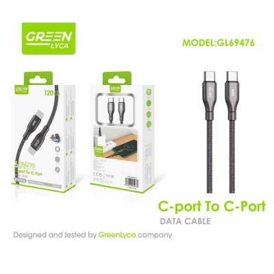 Cable USB-C a USB-C 60W 120cm Green Lyca GL69476