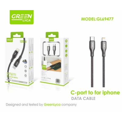 Cable USB-C a Lightning 27W 1.2m Green Lyca GL69477