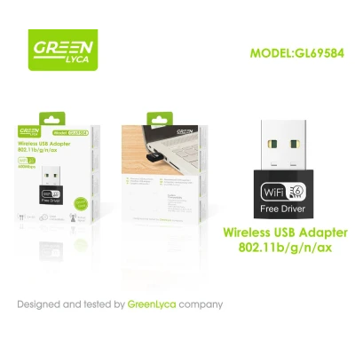 Adaptador USB WiFi 6 Dual Band 600Mbps GreenLyca GL69584