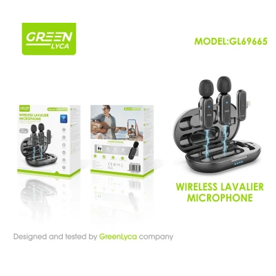 Microphone cravate sans fil double avec récepteur pour iPhone et autres appareils...