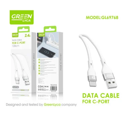 Cable USB-C GreenLyca 120cm 2.4A Carga y Datos GL69768