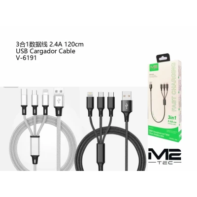 Câble de charge rapide 3-en-1 2,4 A en gros | M2TEC, grossiste