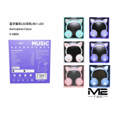 Fones de ouvido sem fio BK1-LED no atacado | Atacadista M2TEC