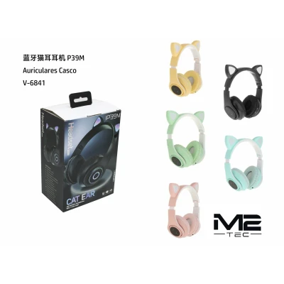 Auriculares P39M Bluetooth Orejas de Gato con LED V-6841