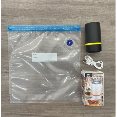Mini Envasadora al Vacío + 5 Bolsas - Conserva Frescura, Ahorra Espaci