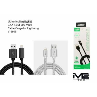 Cable Lightning 2.4A M2TEC X69 Jaeger 1m Trenzado V-6995
