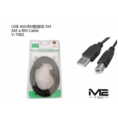 Cable USB Impresora AM a BM 5m M2-TEC V-7082