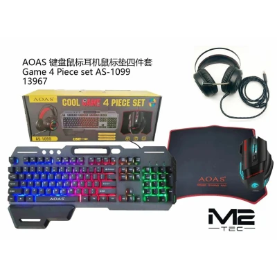 Pack Gaming 4 en 1 AOAS AS-1099 Teclado Ratón Cascos
