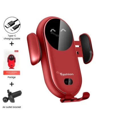 Soporte Coche con Carga Inalámbrica y Sensor S11 Rojo