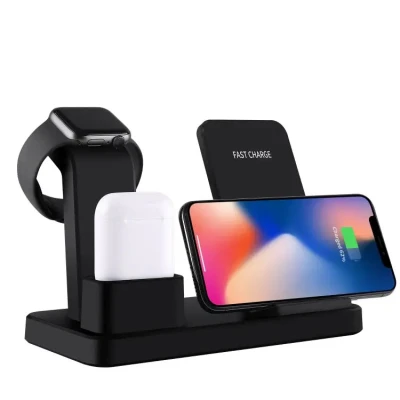 Cargador Inalámbrico 3 en 1 Fast Charge para Móvil y Reloj