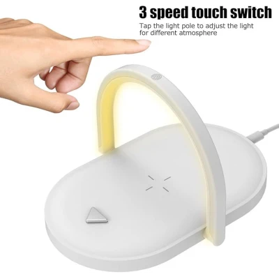 Cargador Inalámbrico 3 en 1 con Luz Táctil LUZ3EN1_V-7198
