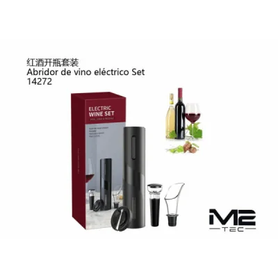 Set Abridor de Vino Eléctrico M2TEC 14272 - 4 en 1 Profesional