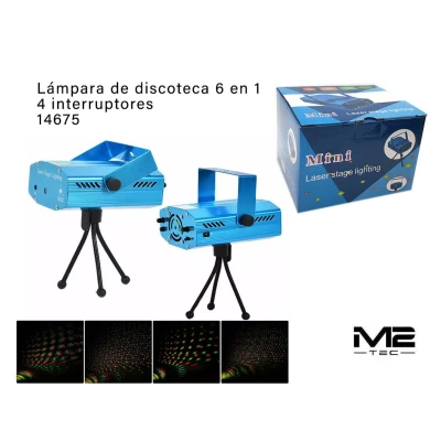 Luz Láser 6 en 1 con Trípode y Modo Rítmico - Ref. 14675