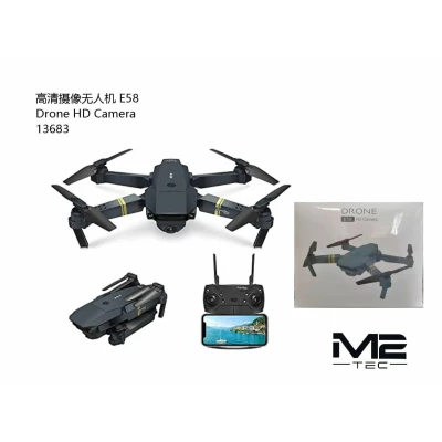 Drone dobrável E58 com câmera HD - Venda por atacado | Atacadista M2TEC