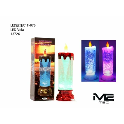 Vela LED Decorativa F-876 Efecto Agua y Cambio de Color