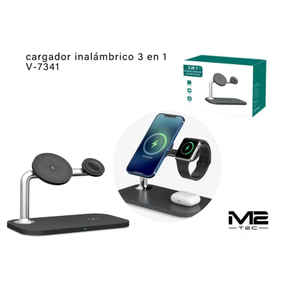 Cargador Inalámbrico 3 en 1 V-7341 M2TEC | Mayorista