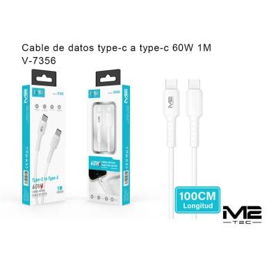 Cable USB-C a USB-C 60W 1M M2TEC V-7356