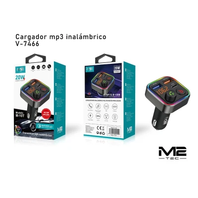 Transmisor FM C2M-10T Bluetooth 20W QC 3.0 PD | M2TEC