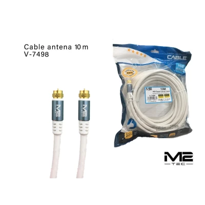 Cabo Antena RG6 10m M2TEC V-7498 | Conectores Ouro 24K