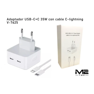 Chargeur USB-C, 35 W, avec câble USB-C vers Lightning en gros | M2...