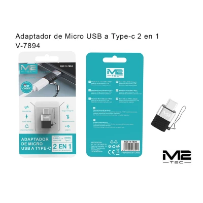 Adaptador Micro-USB a USB Tipo-C M2 TEC V-7894 | Mayorista