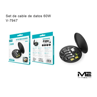 Set de Cable de Datos 60W Multifunción V-7947 | M2TEC