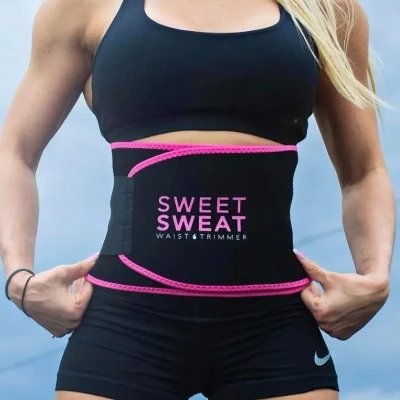 Faja Reductora Sweet Sweat Negra y Rosa - B2B M2TEC