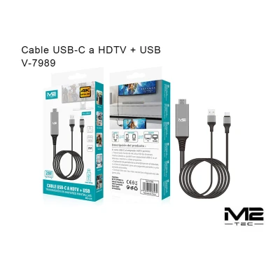 Cable USB-C a HDTV + USB 4K Ultra HD 2M V-7989 | M2TEC