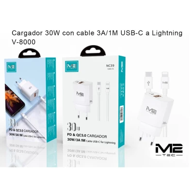 USB-C to Lightning Cable, 30W, 3A Wholesale | M2TEC Wholesaler
