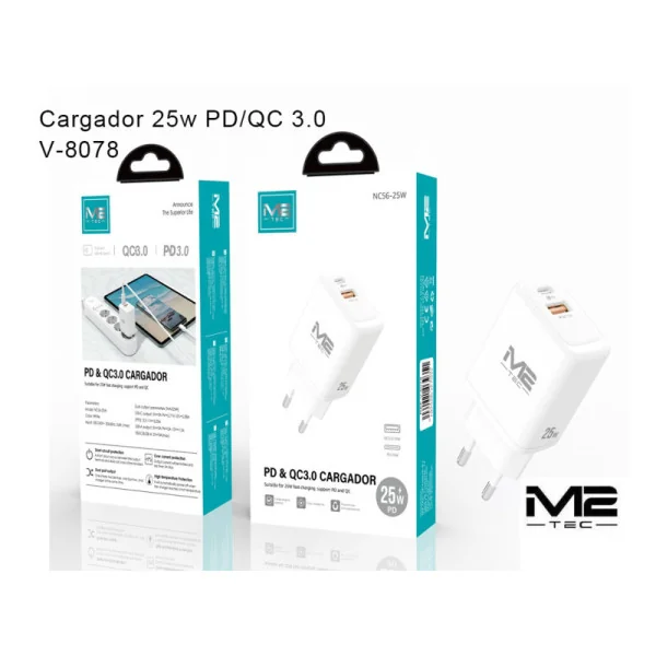 Cargador 25W PD/QC 3.0