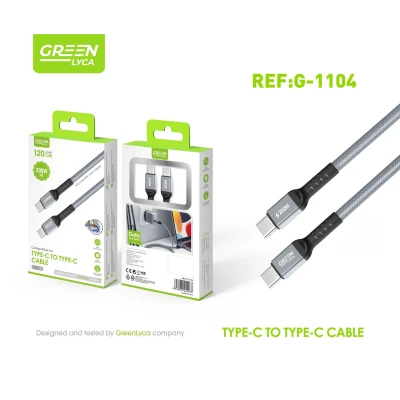 Cable USB-C a USB-C 200W 120cm Green Lyca G-1104