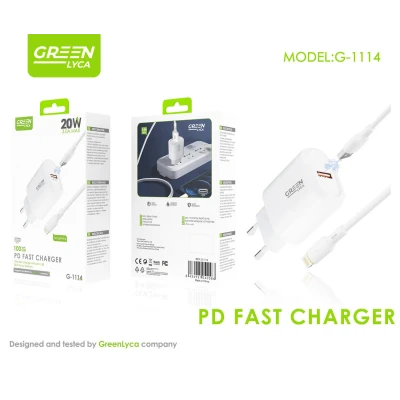 Chargeur rapide 20W Green Lyca G-1114 avec Cable Lightning