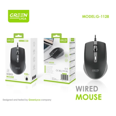 Ratón Óptico USB-C Green Lyca G-1128 | 1200 DPI