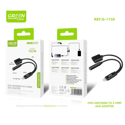 Adaptador Lightning a 3.5mm Green Lyca G-1150 | M2TEC