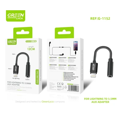 Adaptador Lightning a 3.5mm Green Lyca G-1152 | M2TEC