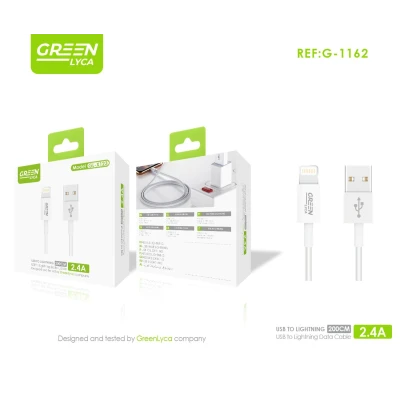 Câble USB vers Lightning de 200 cm (2 m) avec charge rapide 2,4 A...