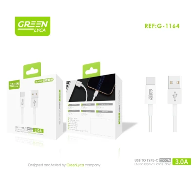 Cable USB a USB-C 200cm 3.0A GreenLyca G-1164