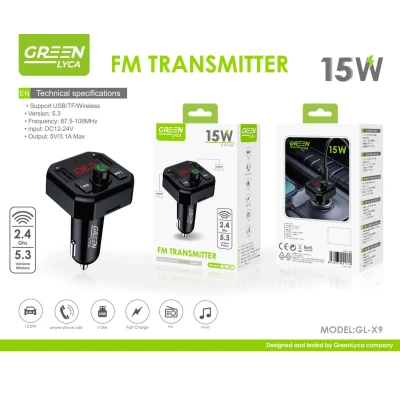 Transmissor FM GL-X9 de 15 W no atacado | Atacadista M2TEC