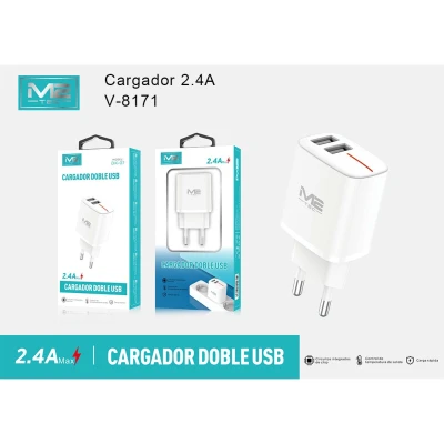 Chargeur double port USB-A, 2,4 A, vente en gros | M2TEC Wholesale