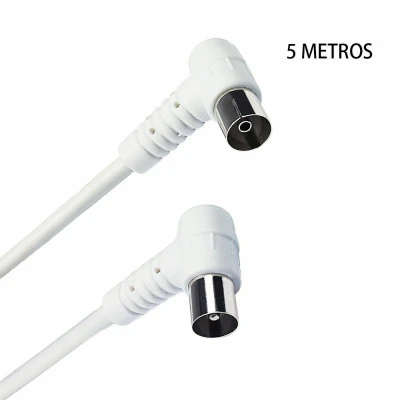Cable TV Antena 1.5m Macho-Hembra Acodado Blanco V-4883