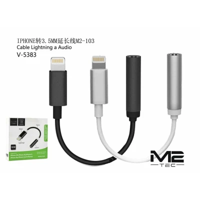 Adaptador Lightning a Jack 3.5mm V-5383 | M2TEC Grossista