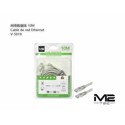 Cable Red Ethernet Cat 5e 10m M2TEC V-5019