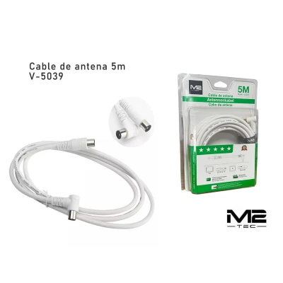 Câble Antenne TV 5m Coaxiale 90 Degrés M2TEC V-5039