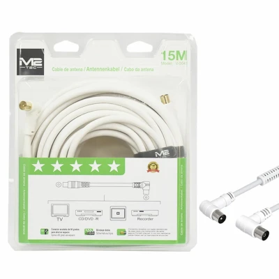 Cable Antena 15m M2-TEC V-5041 Conector 90º Triple Blindaje