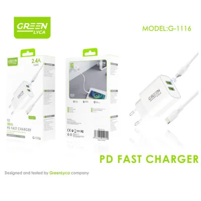 Chargeur double USB 2,4 A avec câble USB-C en gros | M2TEC Grossiste